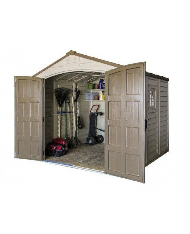 DuraMax 8’x8′ Premier Series Duraplus Vinyl Shed with Foundation